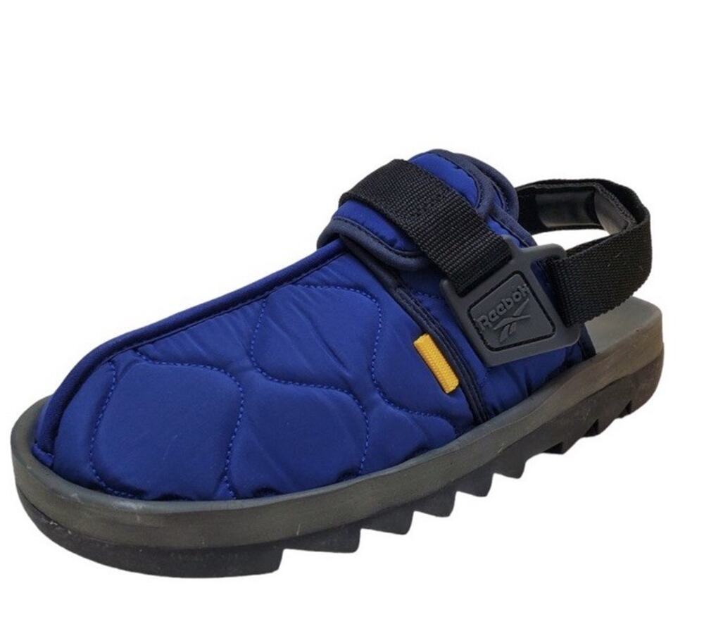 Reebok Beatnik Textile Blue Black Sandals Slip On Adjustable Straps Men’s Sz 10